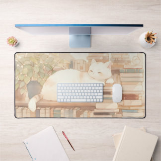 Lo-Fi Cosy Kitty Desktop Mat Mousepad