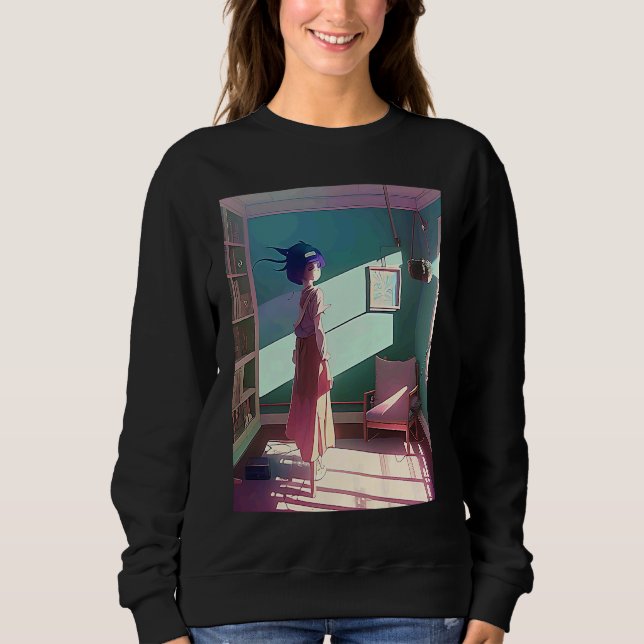 Lo fi hip hop chillhop chill beats aesthetics  142 sweatshirt (Front)