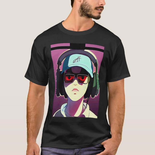 Lo fi hip hop chillhop chill beats boy aesthetics  T-Shirt (Front)