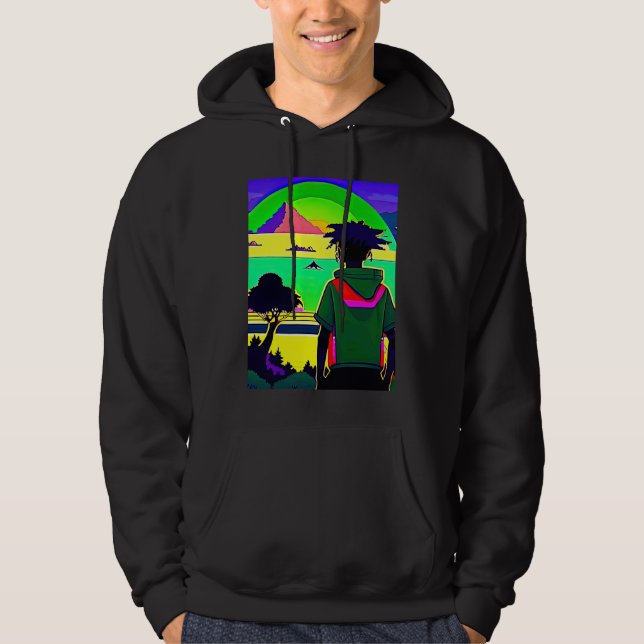 Lo fi hip hop chillhop chill beats lofi aesthetics hoodie (Front)