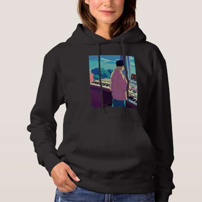 Lo fi hip hop chillhop chill beats lofi aesthetics hoodie (Front)