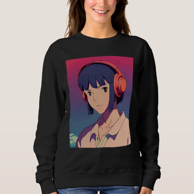 Lo fi hip hop chillhop chill beats lofi aesthetics sweatshirt (Front)