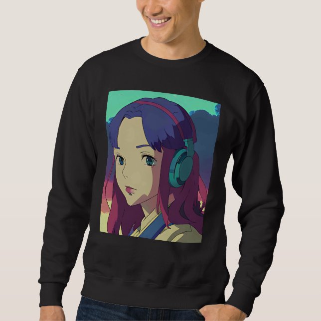 Lo fi hip hop chillhop chill beats lofi aesthetics sweatshirt (Front)