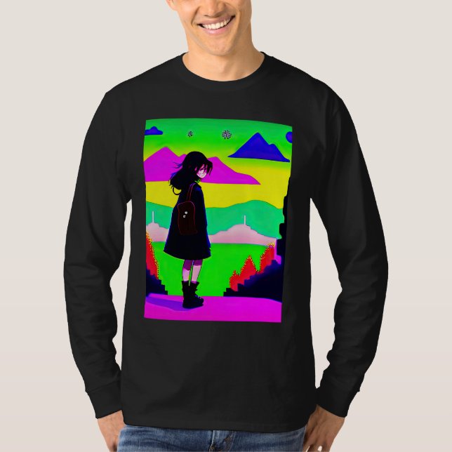 Lo fi hip hop chillhop chill beats lofi aesthetics T-Shirt (Front)