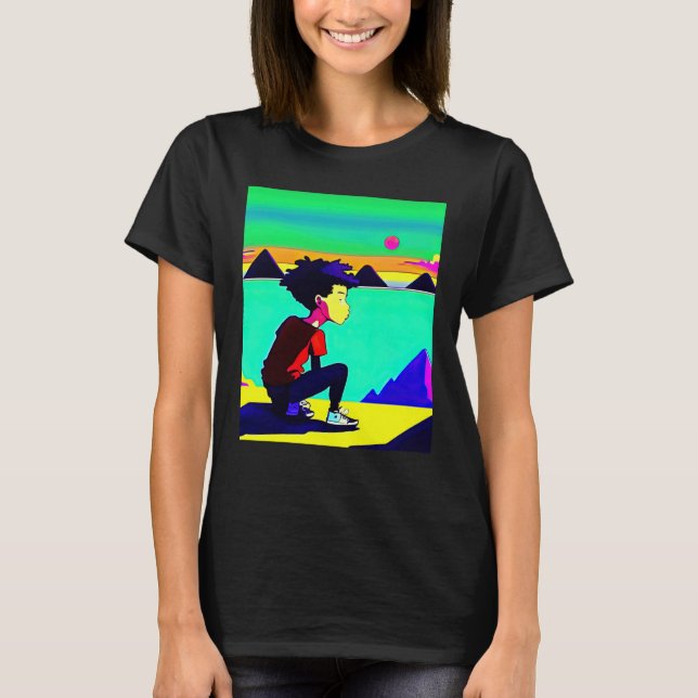 Lo fi hip hop chillhop chill beats lofi aesthetics T-Shirt (Front)