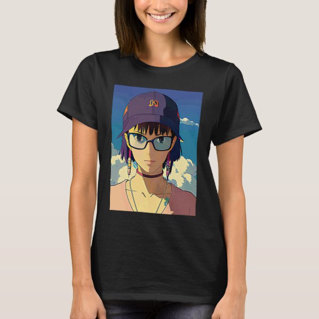 Lo fi hip hop chillhop chill beats lofi aesthetics T-Shirt (Front)
