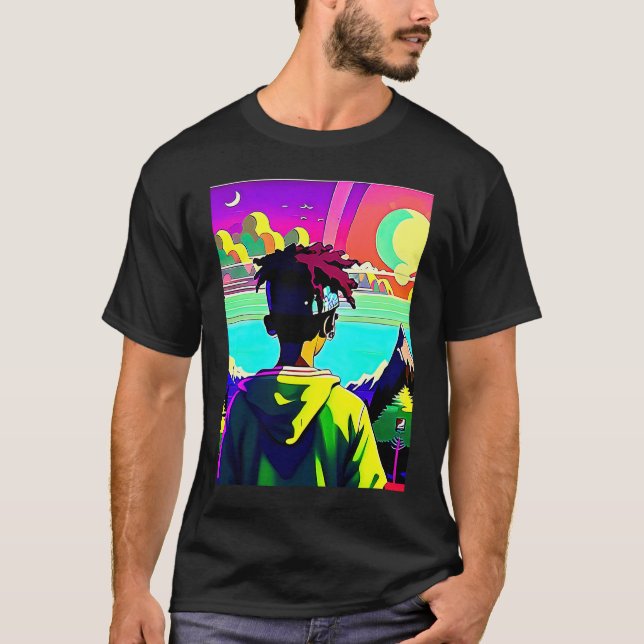 Lo fi hip hop chillhop chill beats lofi aesthetics T-Shirt (Front)