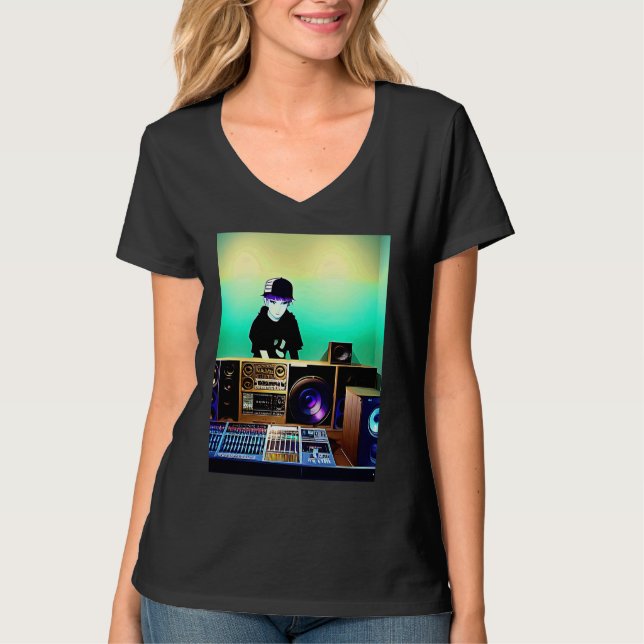 Lo fi hip hop chillhop chill beats lofi aesthetics T-Shirt (Front)