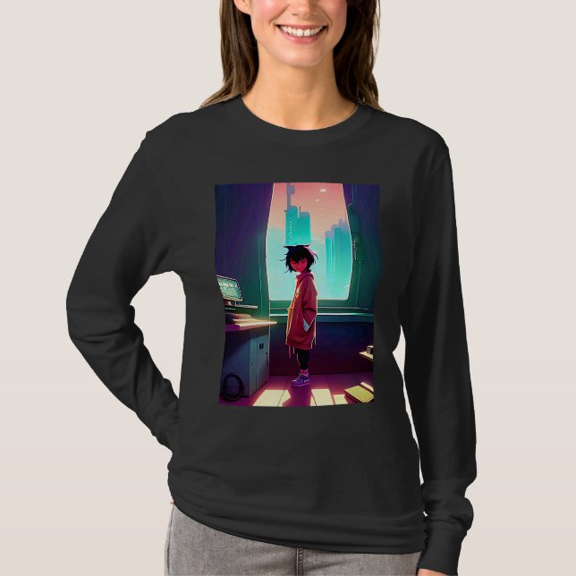 Lo fi hip hop chillhop chill beats lofi aesthetics T-Shirt (Front)