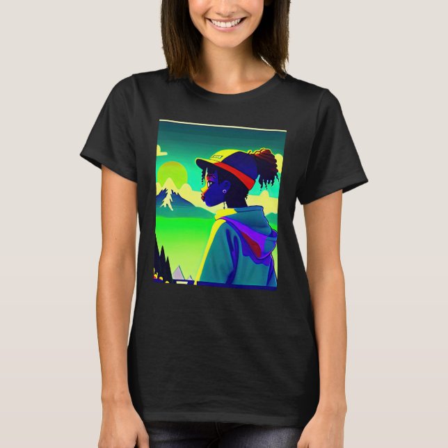 Lo fi hip hop chillhop chill beats lofi aesthetics T-Shirt (Front)