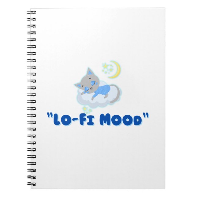  Lo-Fi Mood Cat Aesthetic Notebook (Front)