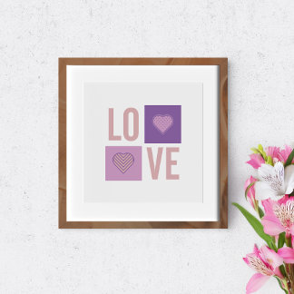 LO-VE. Typography and shapes. Poster