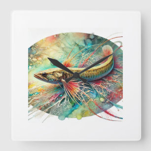 Loach in Light 290824AREF121 - Watercolor Square Wall Clock