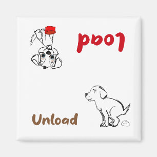 Load and unload dishwasher magnet