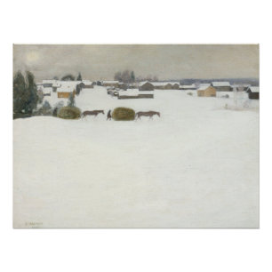 Load of Hay Pekka Halonen Winter Landscape Poster