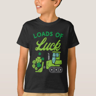 Load Of Luck Bulldozer Shamrock St Patricks Day Ki T-Shirt