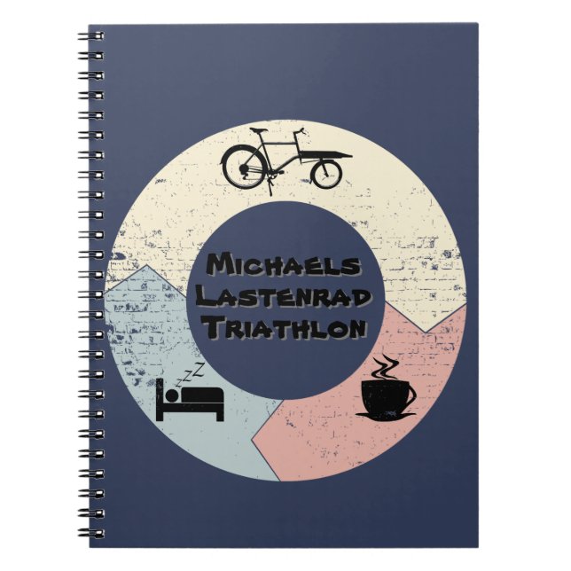 load wheel triathlon, eat sleep sleep, personalize notebook (Front)