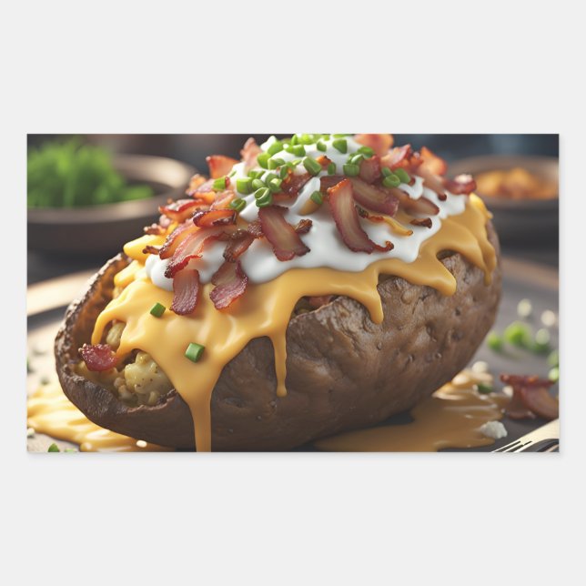 Loaded Baked Potato Rectangular Sticker (Front)