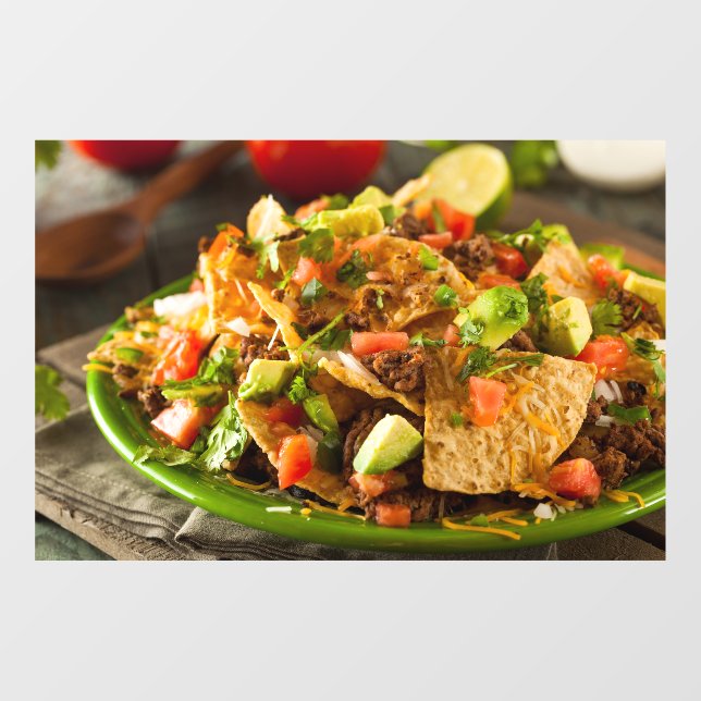 Loaded Beef and Cheese Nachos Mexican Food Picture (Sheet)