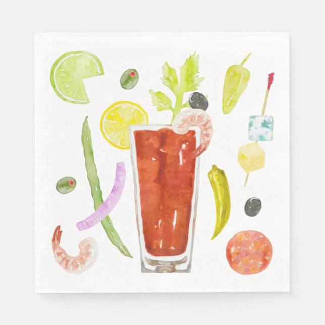 Loaded Bloody Mary Paper Napkins (Front)