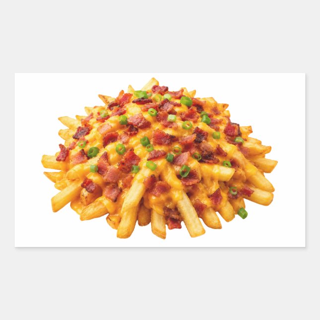 Loaded Fries With Cheese And Bacon Rectangular Sticker (Front)