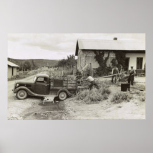 Loading a Mower - 1940 Poster