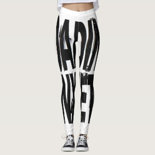 LOADING ANXIETY Glitch Brutalist Typography Desi Leggings