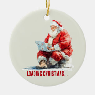 Loading Christmas Funny Santa Design Ceramic Tree Decoration