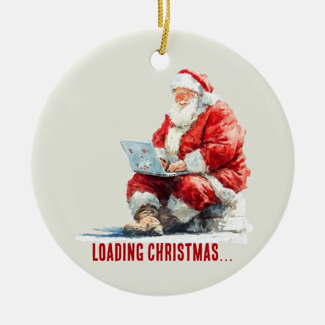Loading Christmas Funny Santa Design Ceramic Tree Decoration (Front)