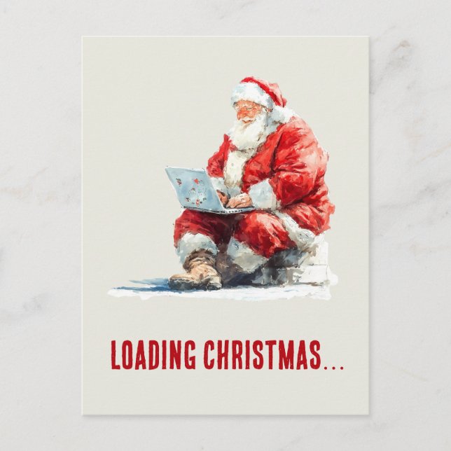 Loading Christmas Funny Santa Design Holiday Postcard (Front)
