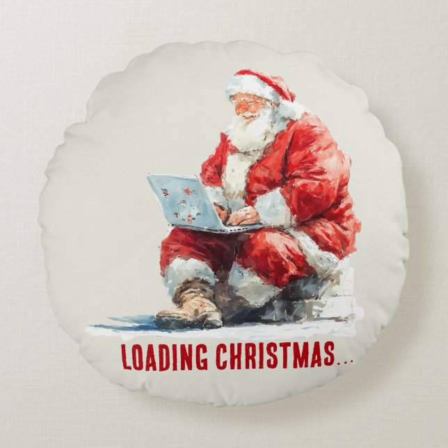Loading Christmas Funny Santa Design Round Cushion (Front)