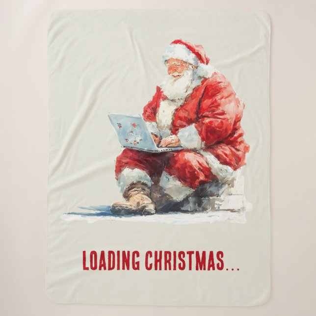 Loading Christmas Funny Santa Design Sherpa Blanket (Front)