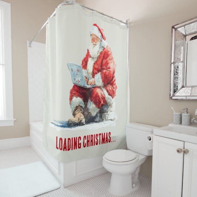 Loading Christmas Funny Santa Design Shower Curtain (In Situ)