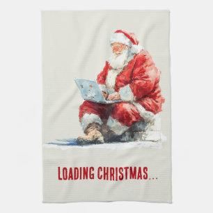 Loading Christmas Funny Santa Design Tea Towel