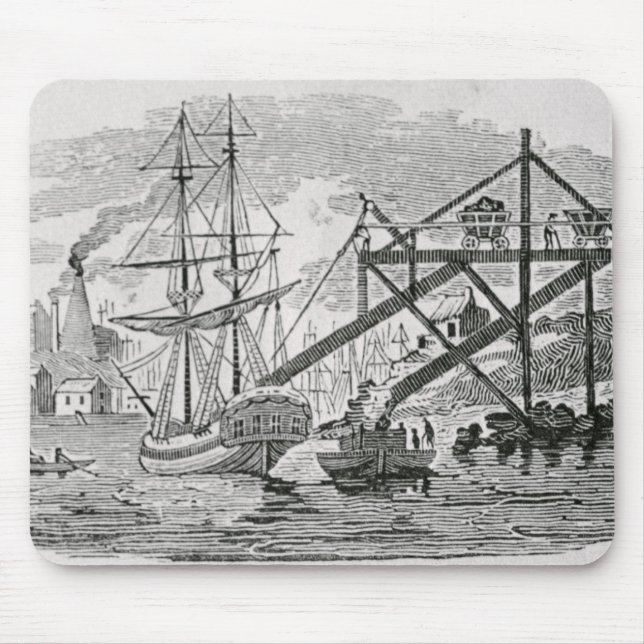 Loading Coal on Cargo Ships Mouse Pad (Front)