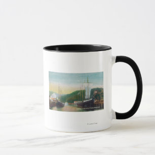 Loading Lumber on Schooners Scene Mug