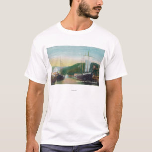 Loading Lumber on Schooners Scene T-Shirt