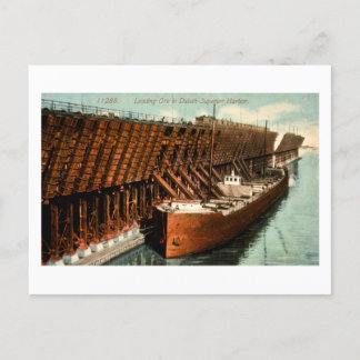 Loading Ore in Duluth-Superior Harbour Holiday Postcard
