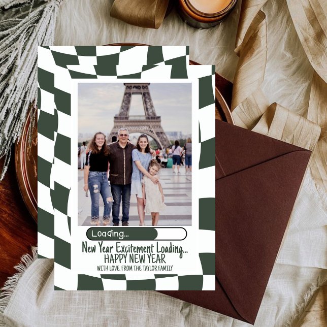 Loading...Retro Groovy Trendy Happy New Year 2025 Holiday Card (Creator Uploaded)