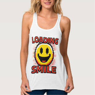 Loading Smile – Retro Pixel Art 8-Bit Smiley Face Singlet