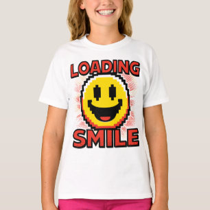 Loading Smile – Retro Pixel Art 8-Bit Smiley Face T-Shirt
