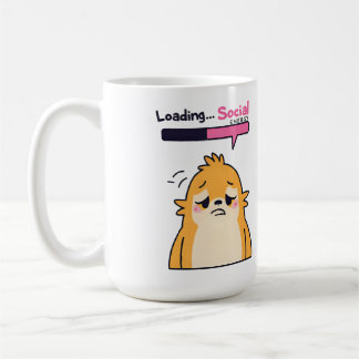 Loading… Social Energy – Cute Tired Doodle Charact Coffee Mug