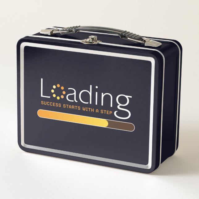 Loading - Success Starts With a Step Metal Lunch Box (Front)