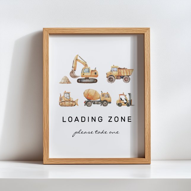 Loading Zone Construction Truck Birthday Sign (Creator Uploaded)