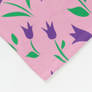 Loads of Colourful Tulips Fleece Blanket