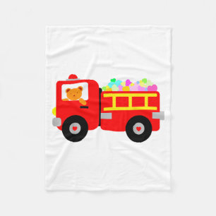Loads Of Love Firetruck Valentine Day - Firefighte Fleece Blanket