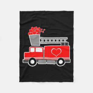 Loads Of Love Firetruck Valentine Day - Firefighte Fleece Blanket