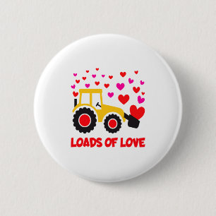 Loads Of Love Toddler Tractor Valentines Day For K 6 Cm Round Badge