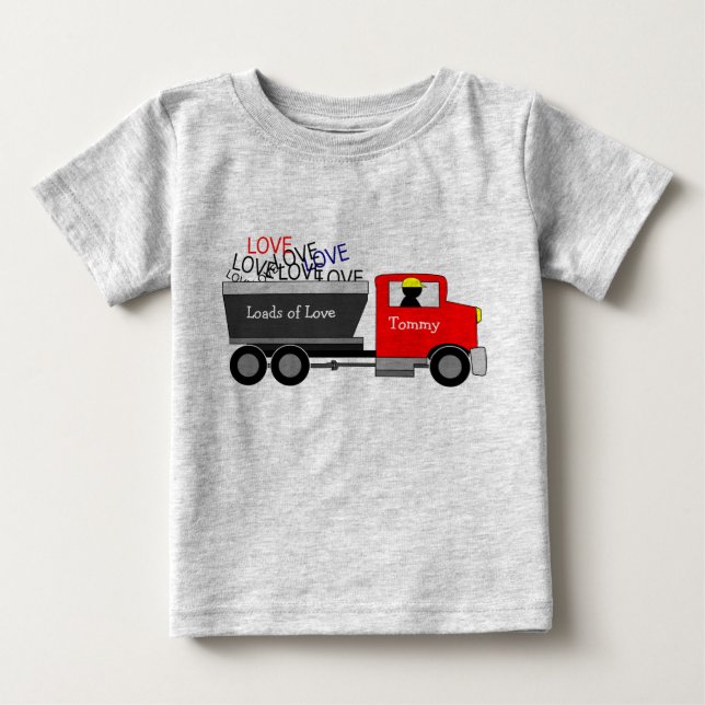 "Loads of Love" Truck Baby T-Shirt (Front)