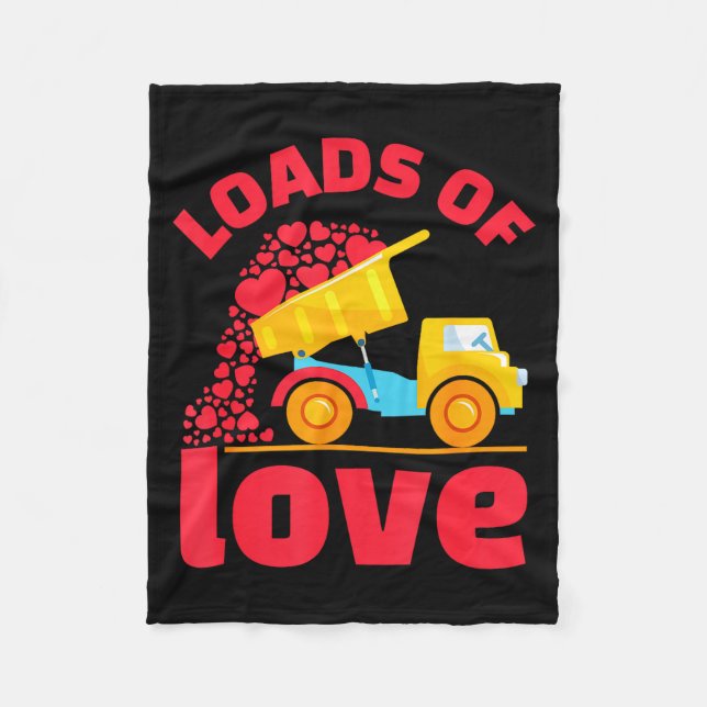Loads Of Love Truck Hearts Valentines Day Kids Tod Fleece Blanket (Front)